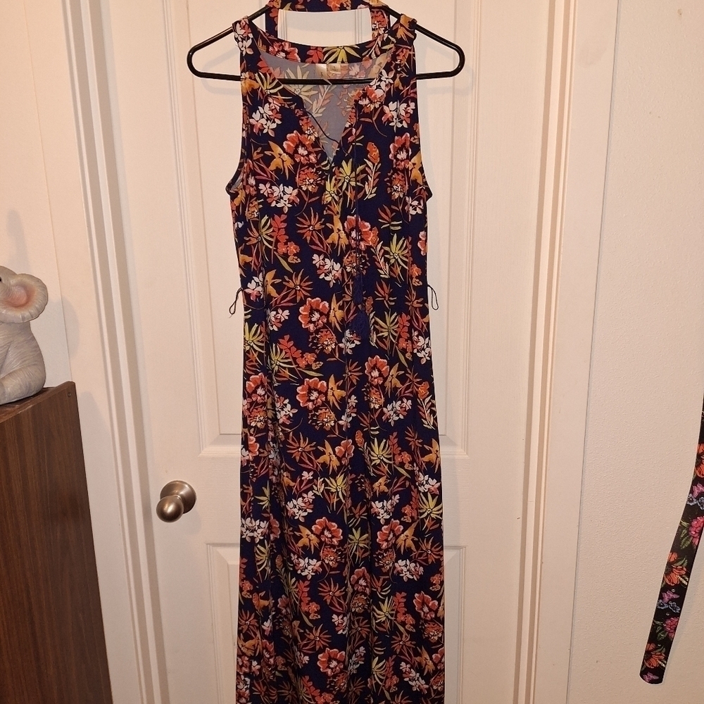 Blue Long Length Maxi Sleeveless Dress 👗